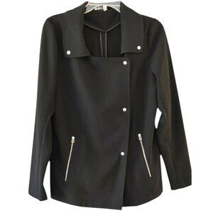 REITMANS Black Snap Button Military Style Jacket Size Large